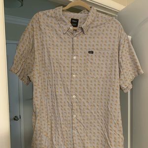 RVCA Vintage Fit Paisley Grey Button Up